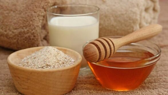 miele e farina d'avena per il ringiovanimento della pelle