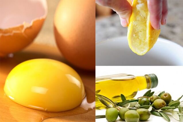 Una maschera di tuorlo d'uovo, olio d'oliva e succo di limone uniforma la carnagione